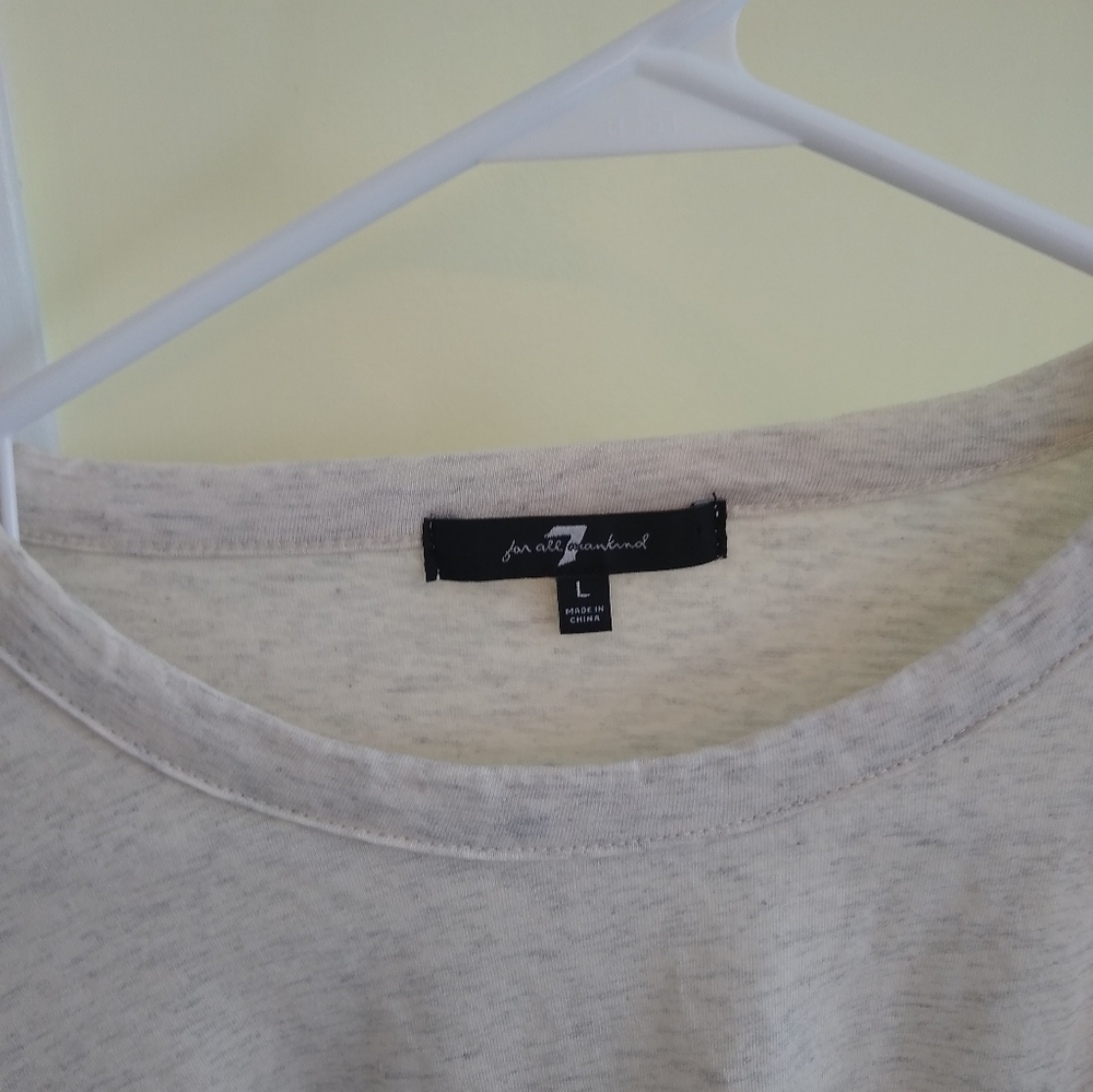 ♻️ 7 For All Mankind Cream/Gray Blouse - Picture 8 of 8